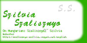 szilvia szalisznyo business card